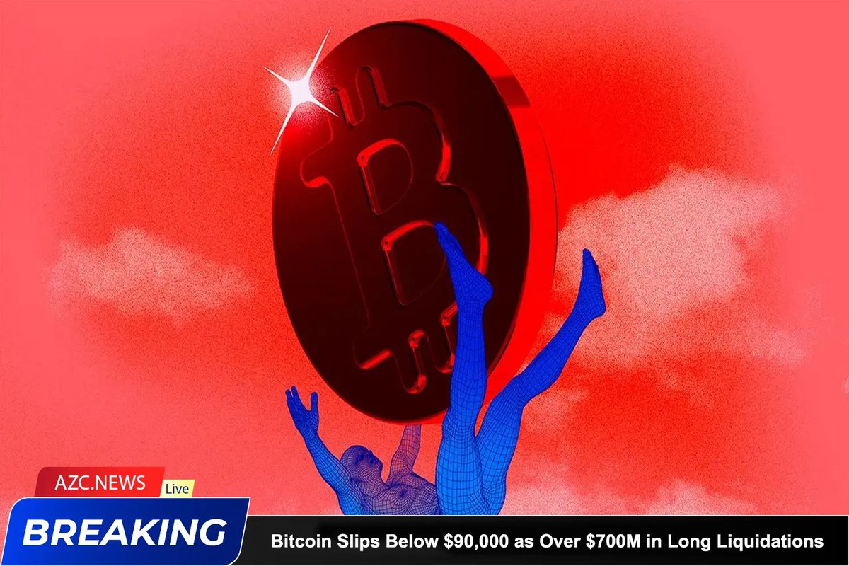 Bitcoin unexpectedly slipped below the $90,000 psychological level,  triggering over $700 million in leveraged liquidations and pushing the  crypto market into a more volatile and sensitive phase.