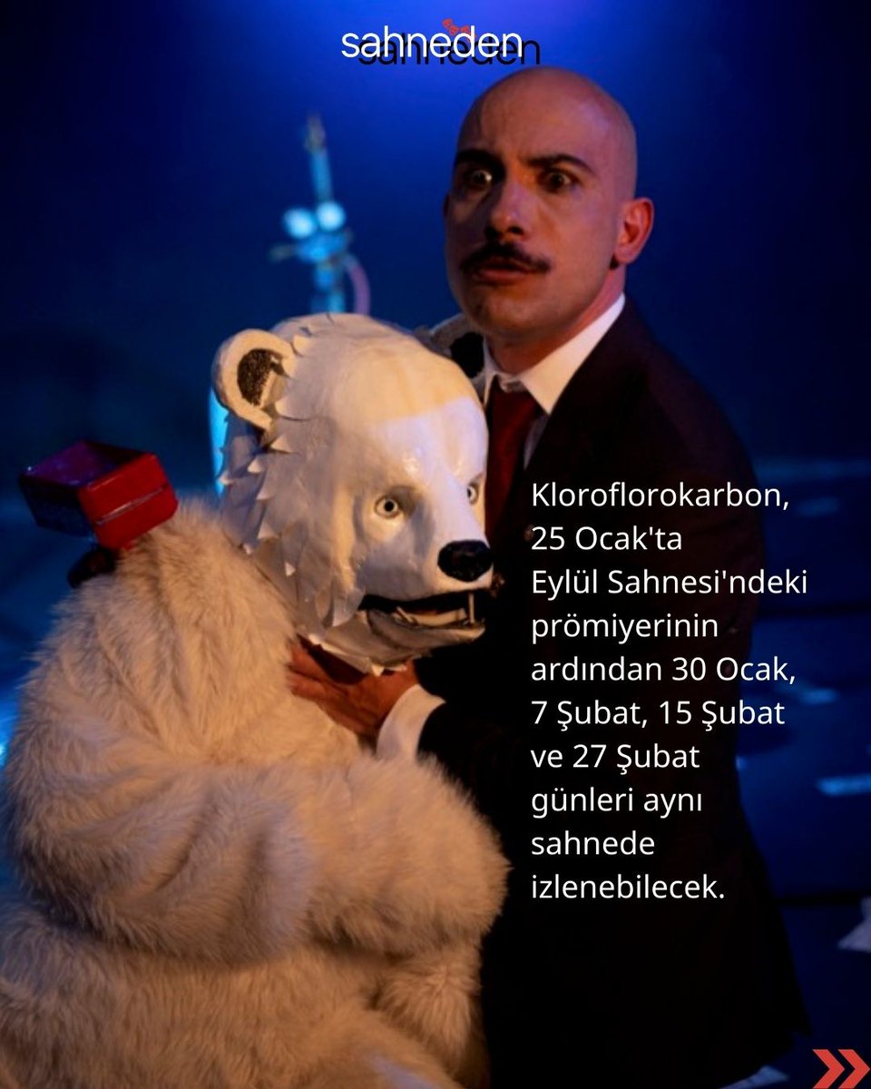 sahnedennet's tweet photo. 🎭Kloroflorokarbon: Çözüm diye üretilen felaket

@sfksanat'ın bugün prömiyer yapan oyunu Kloroflorokarbon çevre krizlerinden ilham alarak, insan merkezli ilerleme fikrini ironik bir bakışla sorguluyor.

🎭Ozan Güney Yaman'ın yazıp yönettiği oyun, 30 Ocak, 7 Şubat, 15 Şubat ve 27 Şubat günleri @EylulSahnesi'nde  izlenebilecek.

https://t.co/2777pw3Ts7