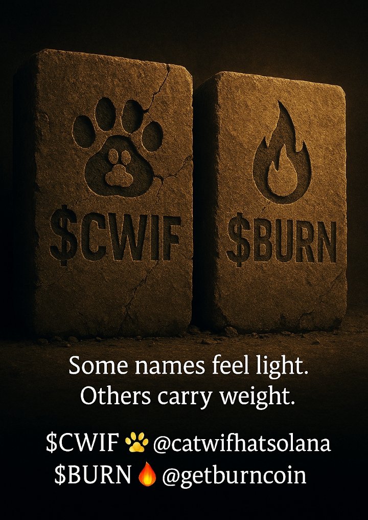 klistitincyril's tweet photo. The Weight
Some names feel light.
Others carry weight.
$CWIF 🐾 @catwifhatsolana
$BURN 🔥 @getburncoin
#TheGang #Solana #CryptoLeaders #SolanaEcosystem https://t.co/YtvkPsUleB