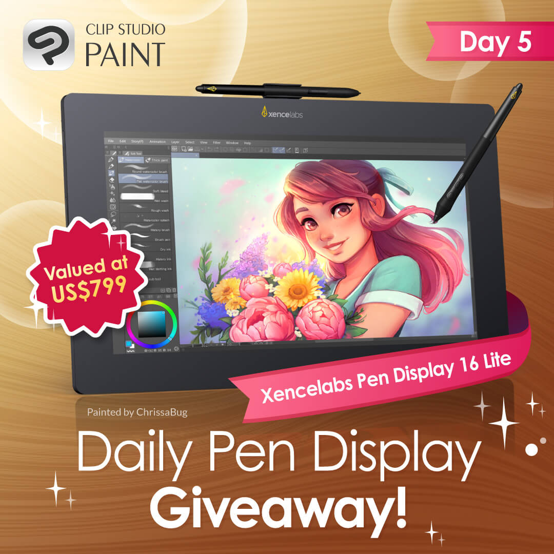 Win a pen display✨

Day 5 of the Xencelabs Pen Display giveaway!
Prize provided by <a href="/Xencelabs/">Xencelabs</a>!

Just follow &amp; tag a creative friend and repost to enter.
One person will win every day. 

Ends January 27, 8:00 am UTC.

Details:
clipstudio.net/en/news/202601…