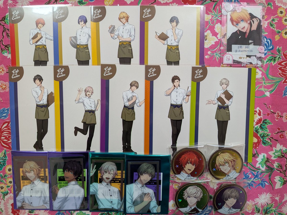 交換】うたプリ スイパラ ライエモ 譲: 缶バッジ 音也、那月、瑛二