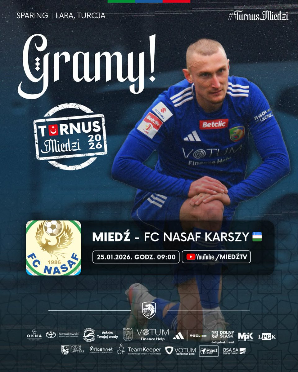 MiedzLegnica's tweet photo. Gramy ‼️
---
Miedź Legnica 0⃣:0⃣️Nasaf Karszy
#MIENAS
📺 https://t.co/7xp831Xcla https://t.co/S6Vt3HrE4A