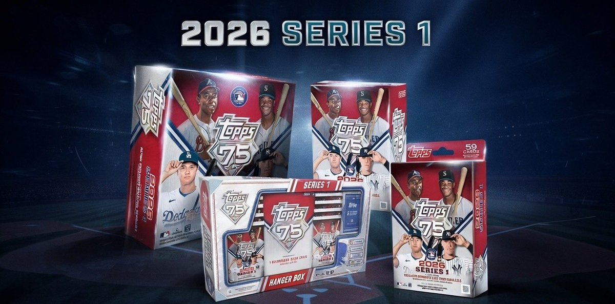 FastBreakCards's tweet photo. 2026 Topps Series 1 #ad 

Mega: https://t.co/yCzZdf7yzW
Value: https://t.co/w0Dlk1jCTk
Hanger: https://t.co/LX2XhVkKqW
Super Box: https://t.co/Ecmee5jFbd https://t.co/RaDDAjLetm