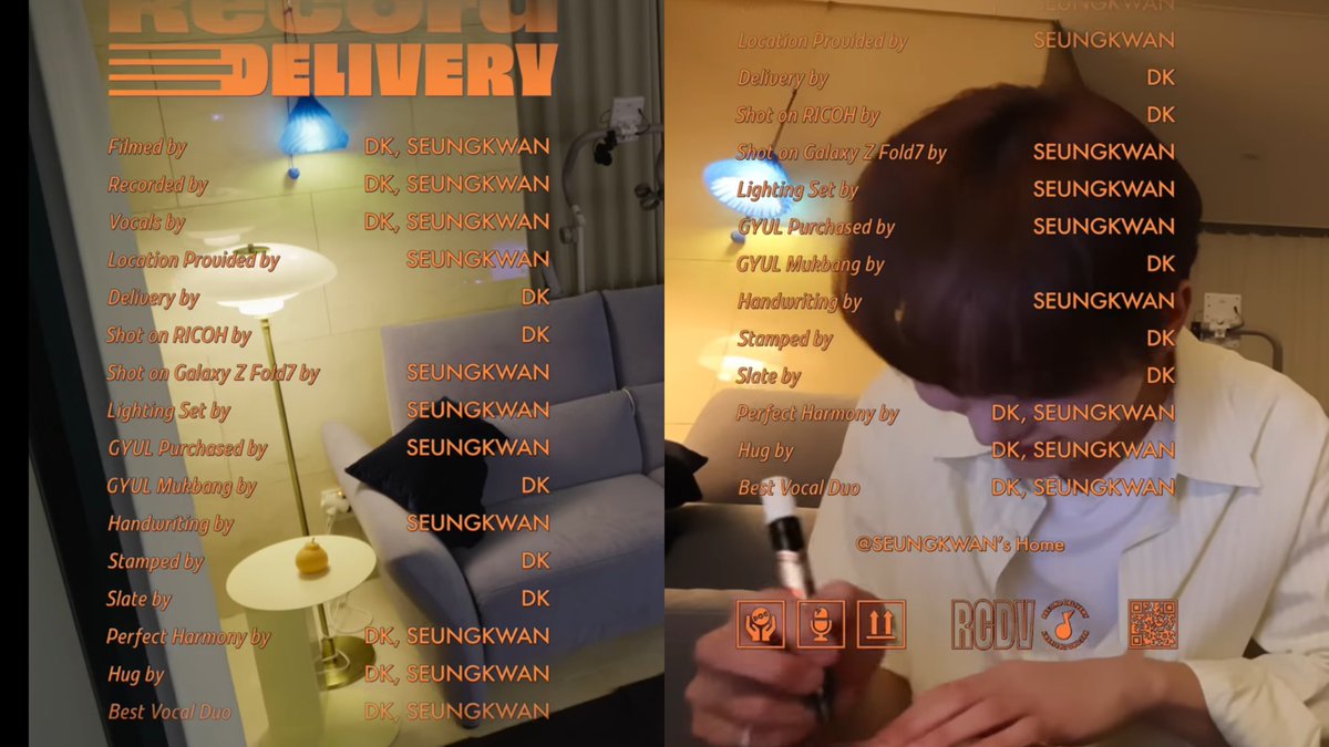KyeomsBaekery's tweet image. THE CREDIT IS SO CUTE😭🤍
— DxS on Record Delivery #도겸

Shot on RICOH by Dokyeom
Shot on Galaxy Z Fold7 by Seungkwan
GYUL Purchased by Seungkwan
GYUL Mukbang by Dokyeom
Hug by Dokyeom Seungkwan
Best Vocal Duo Dokyeom Seungkwan

@ Seungkwan’s Home