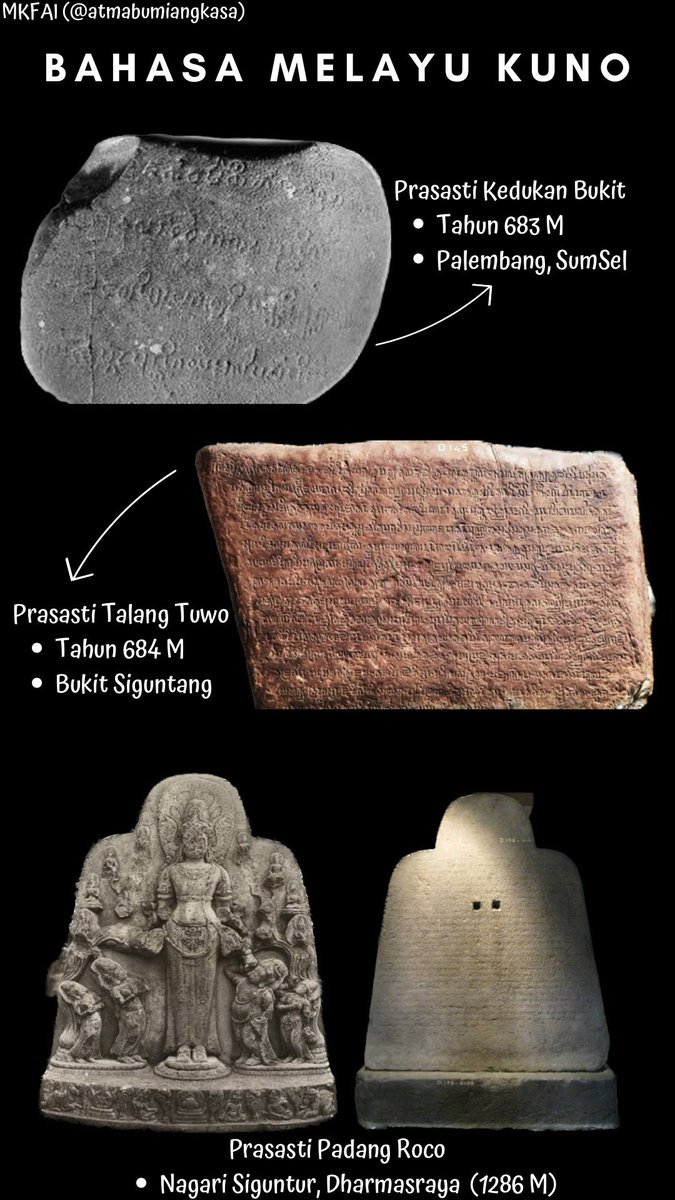 EkaEka499's tweet image. Katanya IQ tinggi, asal muasal bahasa sendiri aja ga tau, lagian mentang" namanya malaysia jadi mikir bahasa Melayu punya kalian gitu? noh prasasti bahasa melayu tertua aja di Palembang tahun 683 Masehi, malah prasasti kalian paling tua tahun 1303, pake huruf arab Jawi lagi wkwk