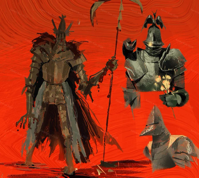 Still thinking about the knight designs from Elden Ring…