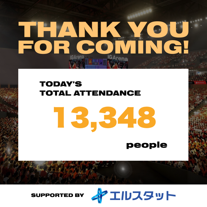 nagoyadolphins's tweet photo. 来場者数発表 supported by #エルスタット　

本日、1/25(日) AICHI CLASSIC SERIES の来場者数は…

13,348 名

たくさんのご来場ありがとうございました！

次回ホームゲームは1/28(水) #富山グラウジーズ 戦🔥

#ドルフィンズ #エルスタット