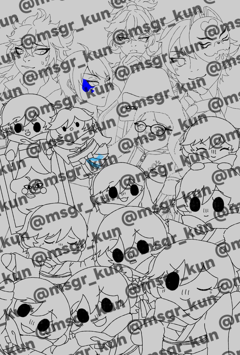 87かぼちゃさんのファンアートやっとここまできたァ！！！線画は終わったからあとは色塗り！！！😭