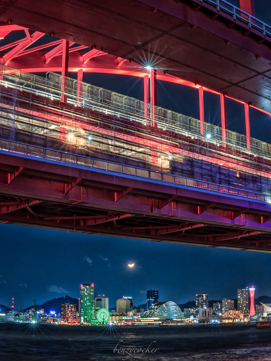 夜風と波音と1000万ドルの神戸夜景と。