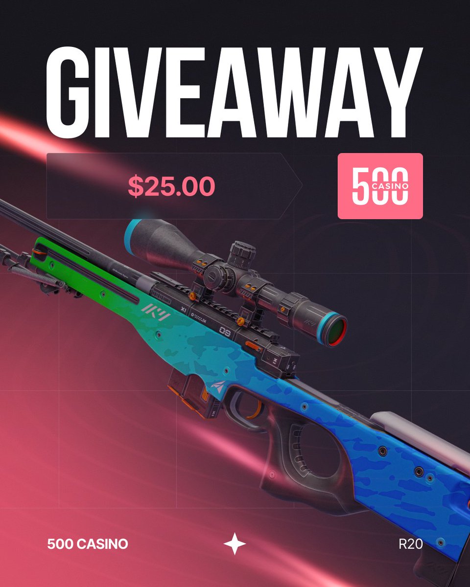 R20_cs's tweet photo. 💰 $25 GIVEAWAY!

✅ Follow me, @500Casino &amp; @CSGO500 
✅ Repost
✅ Repost Quoted Tweet

⏰ Rolling next week on stream! https://t.co/tSUy2KvduB