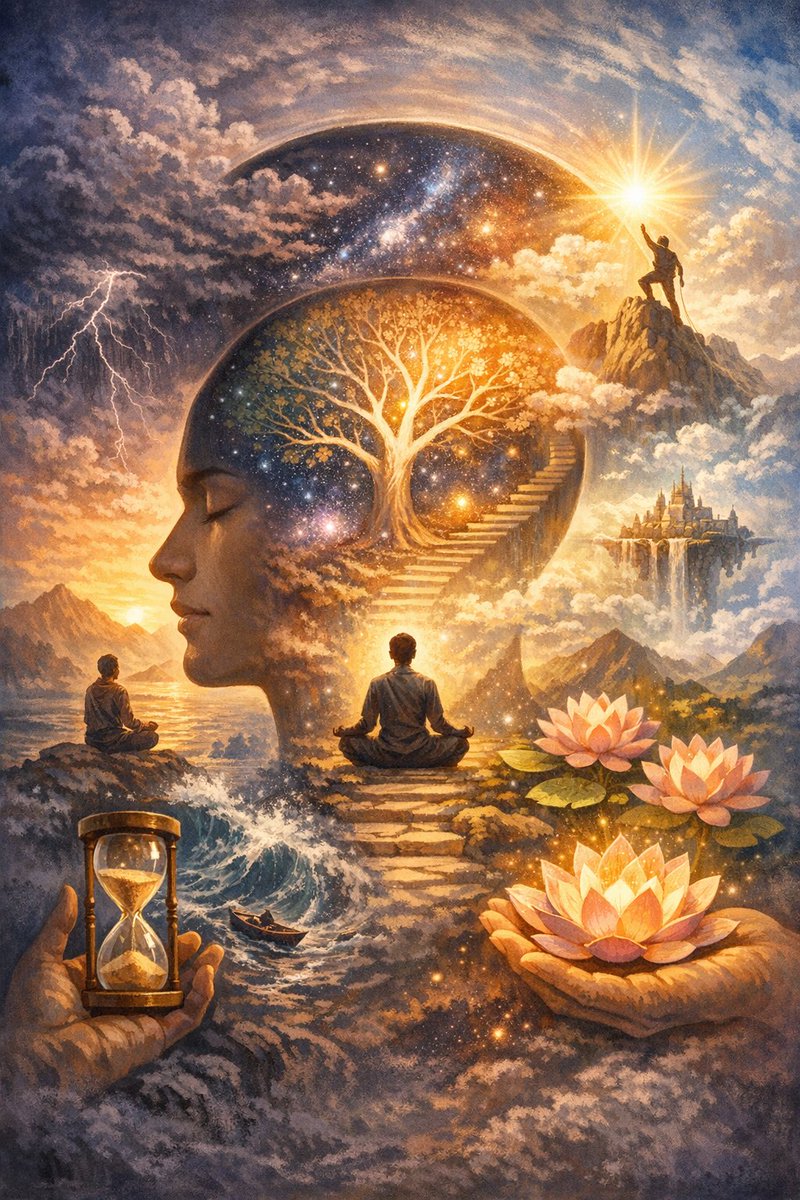 PeakPotentialH's tweet image. The human mind is a profound and mysterious realm where emotions and thoughts are in constant play. Our perception of life is essentially a reflection of this mental state. A true sense of purpose teaches us patience in adversity and humility in success.