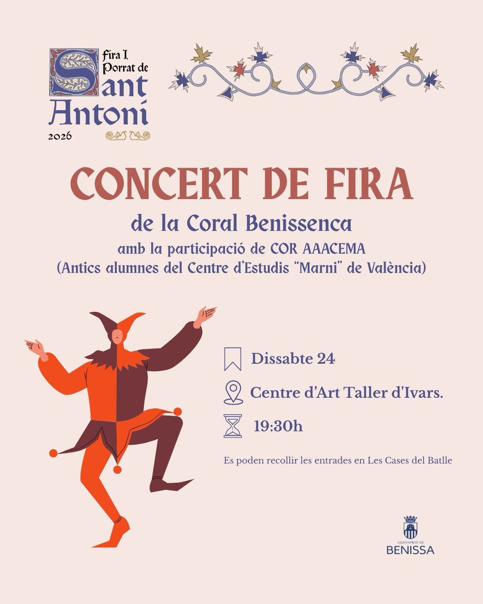 coroAAACEMA's tweet photo. Sábado 24 de enero invitados por la coral Benissenca, hemos actuado dentro de las fiestas de Sant Antoni. Patrocinado por el ayuntamiento de Benissa. #musicacoral #cantarmola junto con nuestro pianista @onofreserer y nuestro director @elmusicjr https://t.co/rg075lTtrv
