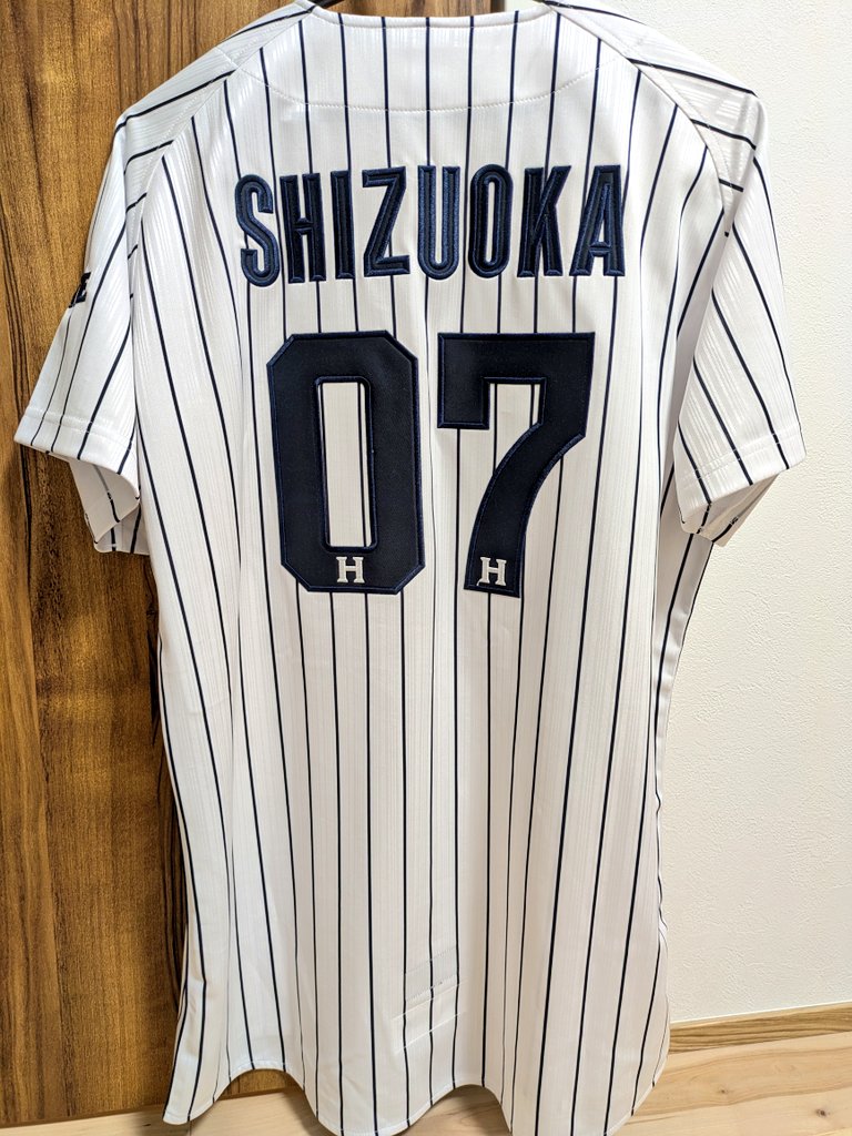 tachiro73's tweet image. 昨季オーダーしたオーセンティックユニにオリジナル刺繍を入れて頂きました！
背ネームは「静岡県を背負って頑張って欲しい」という思いを込めて『SHIZUOKA』
番号は自分の誕生月にちなみ『07』
実際に着ての応援が楽しみです！
@RewardUniform さん
ありがとうございました！
#ハヤテベンチャーズ静岡