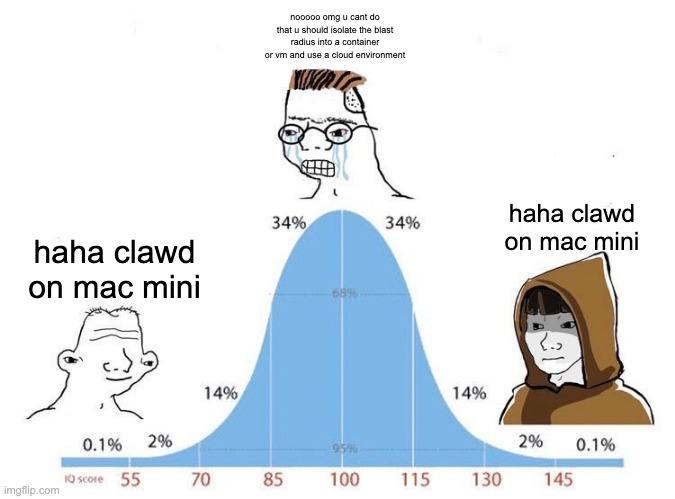 chkn_little's tweet photo. haha $clawdbot on mac mini https://t.co/YJRNPHgoqf