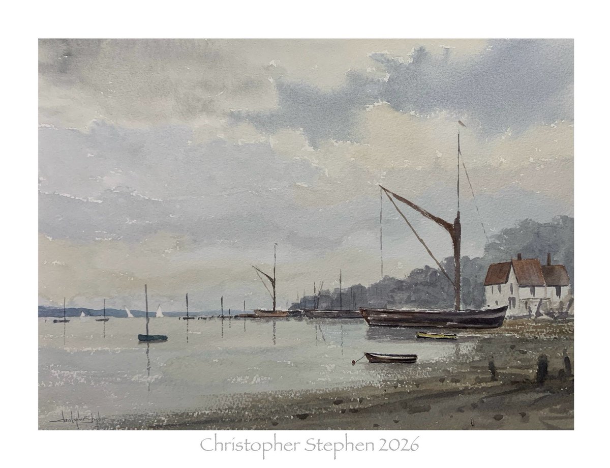 ChrisStephenArt's tweet image. Pin Mill, Suffolk
Painted a thousand times, by a thousand artists, there’s something about this place that never gets old. Probably because it was old to begin with. Watercolour 10x14”