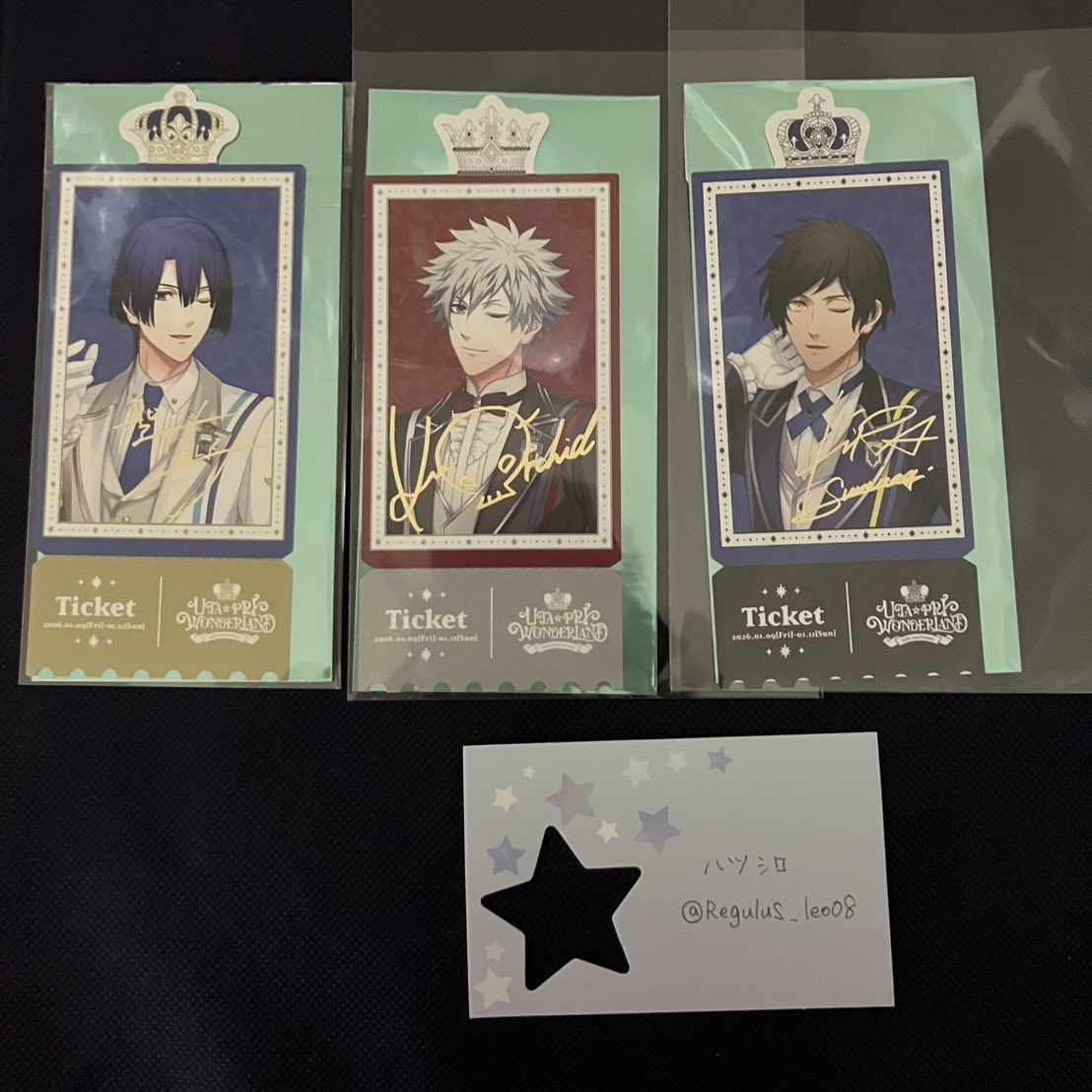 Regulus_leo08's tweet photo. 【交換】うたプリ WONDER LAND WL ワンダーランド 物販購入特典

譲▷(箔押し)真斗、蘭丸、綺羅

求▷(箔押し)トキヤ、翔 各1

郵送交換希望。検索からもお気軽にお声掛けください。
よろしくお願いいたします。 https://t.co/NONkEO4Vbd