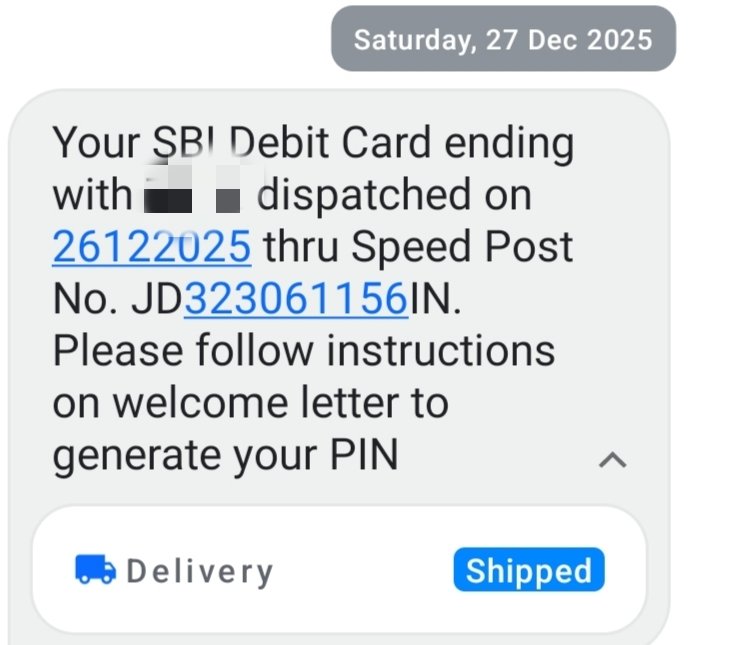 pkumar16696's tweet photo. I have not received my debit card even after one month of sending the debit card by the bank through #speedpost. Kindly pay attention towards the matter to resolve the issue. Thanks.
@IndiaPostOffice https://t.co/wACCP9fKBy
