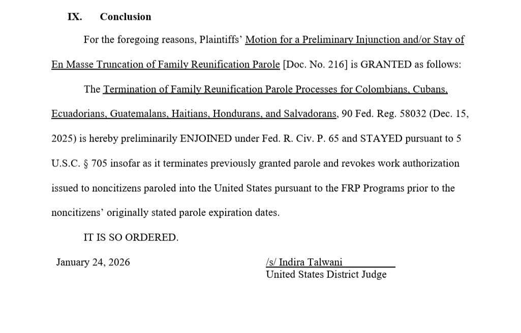 🚨🚨🚨Judge Walwani strikes again and enters another injunction against Trump Administration.