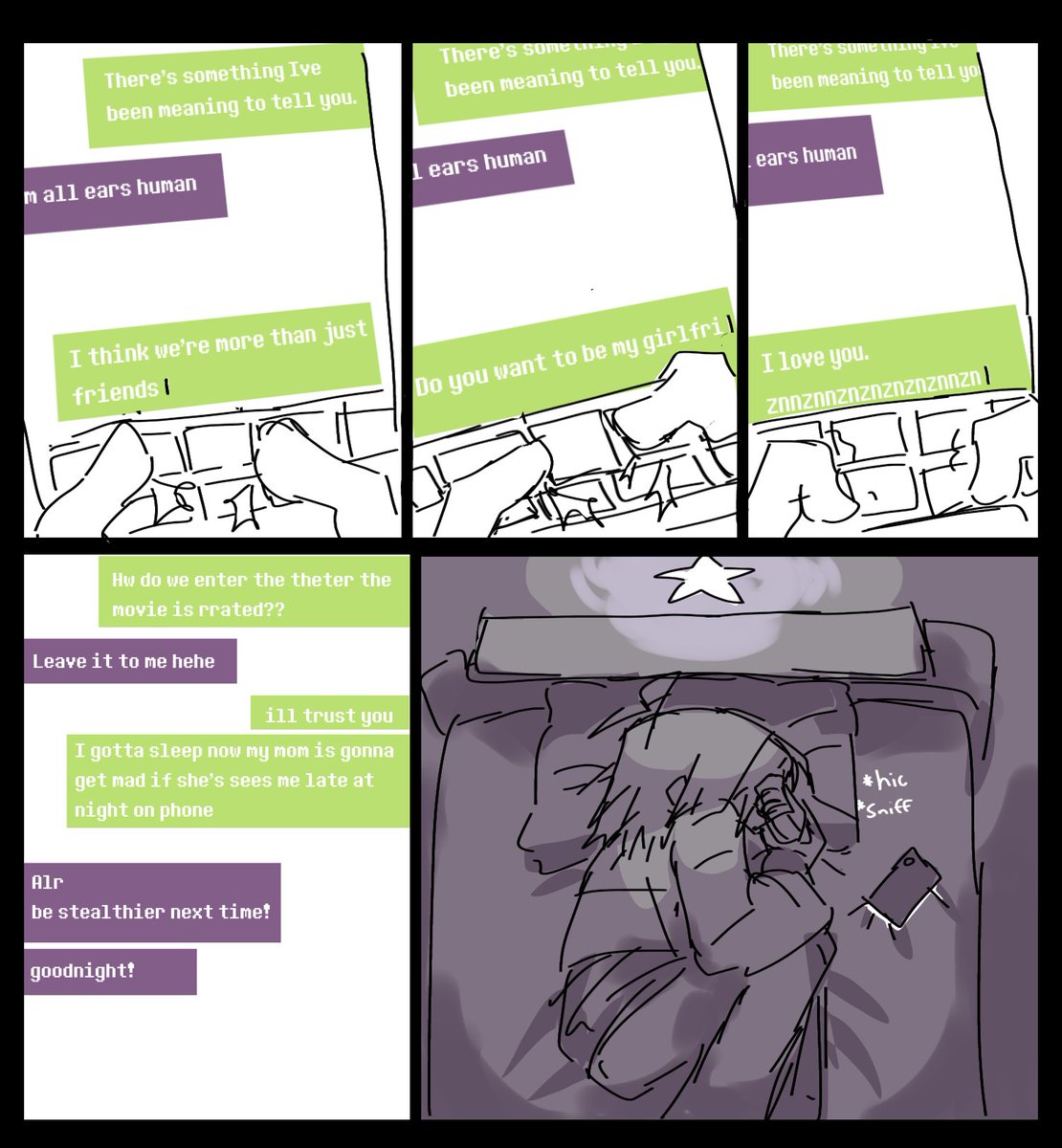 _senby_'s tweet image. Late night text 
#krusie #deltarune