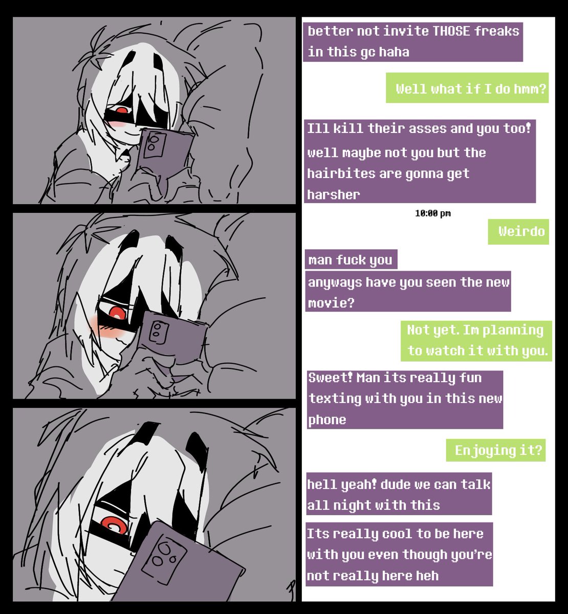 _senby_'s tweet image. Late night text 
#krusie #deltarune