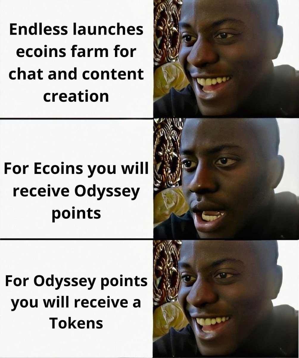 yurchulo's tweet image. Right now in Endless you can farm Ecoins, which will later be converted into Odyssey Points 
And those points may become the basis for future project tokens 
So it’s not just about being active it’s about earning Ecoins today to be ready for what’s coming 

@EndlessProtocol