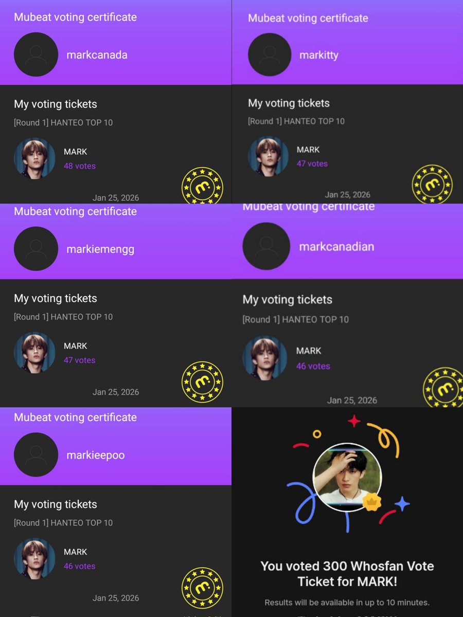 [round 1 hanteo top 10] done vote for mark!🫑

#VoteForMarkLee
#MoloVoting
#MARK #마크 #マーク