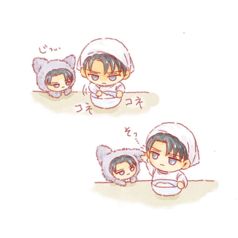 akira_garland's tweet image. 白玉を作るため、ちみケモリの耳で生地の柔らかさを確認する長