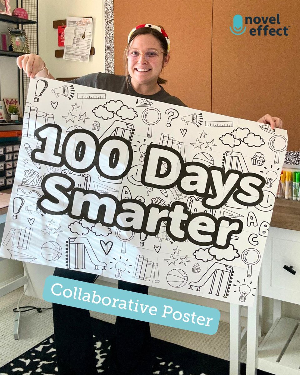 Novel_Effect's tweet photo. Turn up the volume on your 100th Day of School with Novel Effect! https://t.co/KXVlck4p5x Grab our collaborative banner, let students color + build it, then press play on our soundscape for 100th Day Worries to celebrate! https://t.co/2bFSM2YvyX