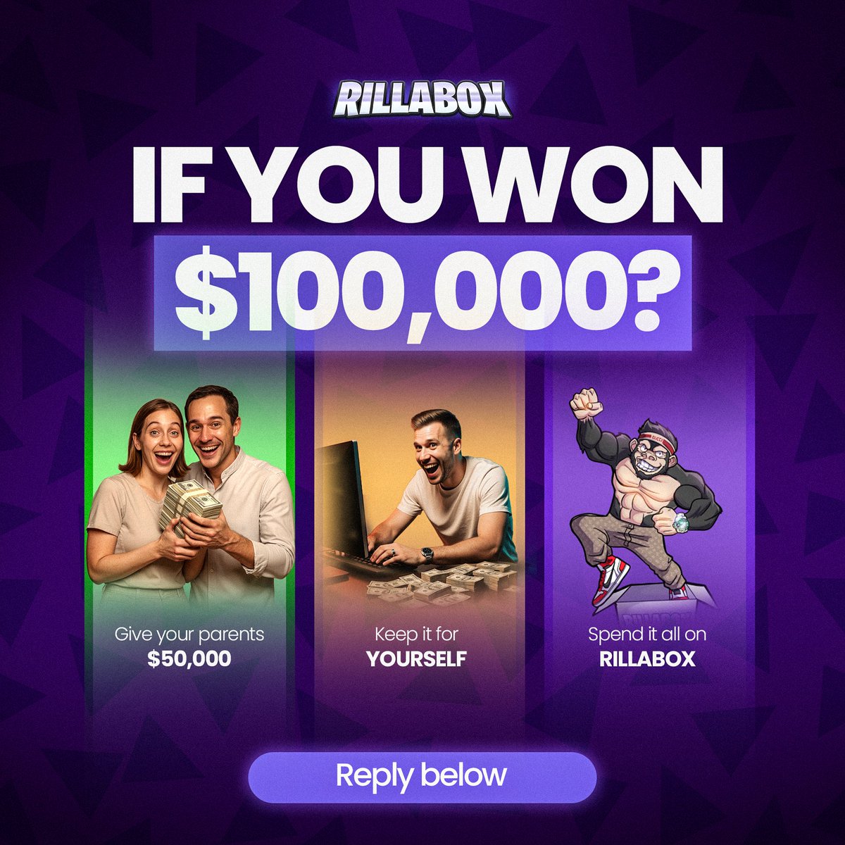 RillaBox's tweet photo. 100 bands land in your account, what are you doing?

Put your answers below to win $5👇 https://t.co/npPgO8KWtM