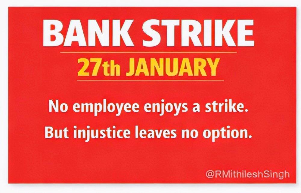 Strike is not a choice, 
it is a compulsion. 
One day’s salary is lost.
The next day brings double workload pressure.

Yet, bankers are forced to protest.

#BankersDemand5DayWeek