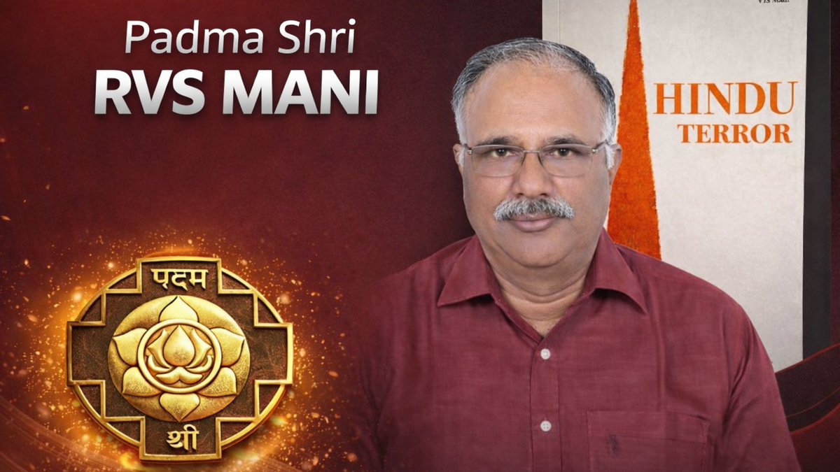 🚨 BIG DECISION by Modi Govt

R V S Mani, the officer who earlier revealed he was forced to sign documents to fabricate the ‘Saffron Terror’ narrative, has been awarded the Padma Shri 🔥