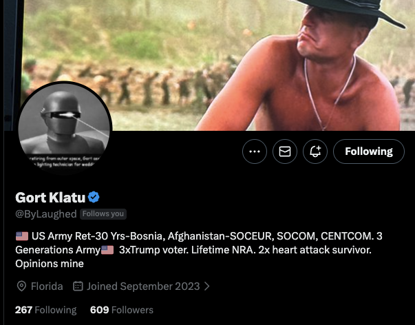 SGTWipper1Each's tweet photo. 4 more amazing Veterans for you to connect with!

Reposts really drive these things. 🫡

@ByLaughed 
@Stickelliott 
@USMilitia47 
@RealTexasRick https://t.co/BDiwmLLHDp