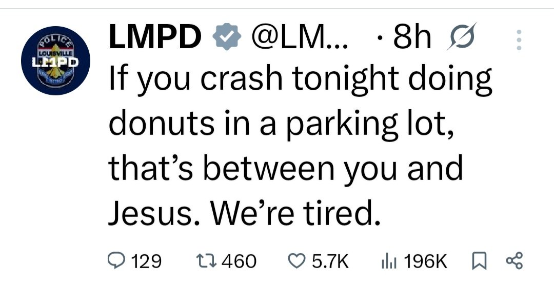 <a href="/LMPD/">LMPD</a> Lol. You guys are funny! Keep it up!