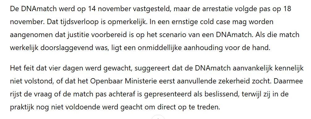 PostmaOne's tweet photo. #Zuid zaak Marianne Vaatstra: de DNAMATCH was al op 14.11.2012, de arrestatie pas op 18.11.2012. Opvallend hetgeen vragen oproept! https://t.co/2SlkQAdEZ5 https://t.co/nyG2LRqrMO