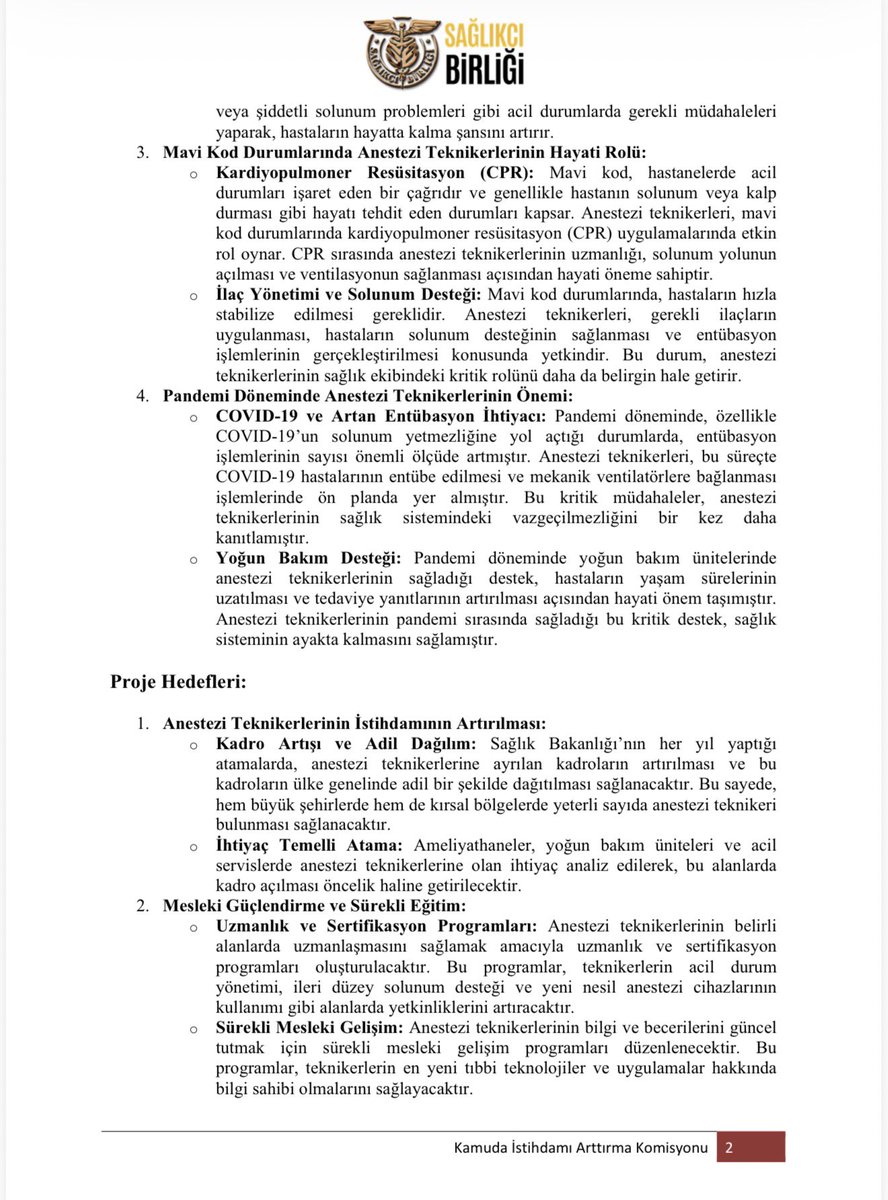 ozturkazatt's tweet photo. Anestezi Teknikerlerinin istihdam problemi büyüyor.

Bu sebeple, “Anestezi Teknikerleri İçin Stratejik İstihdam ve Mesleki Güçlendirme Projesi”ni kamuoyuna sunuyorum.

Anestezi Teknikerlerinin istihdamlarını artıracak olan bu projeyi Sağlık Bakanlığı yetkililerine sunarak gerekli tedbirleri alacağız.