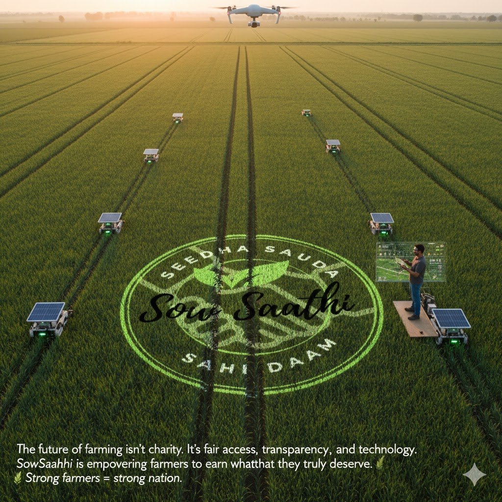 SowSaathi's tweet photo. The future of farming isn’t charity.
It’s fair access, transparency, and technology.
SowSaathi is empowering farmers to earn what they truly deserve.

🌾 Strong farmers = strong nation

#AgriFuture https://t.co/LLcFxQvgVR