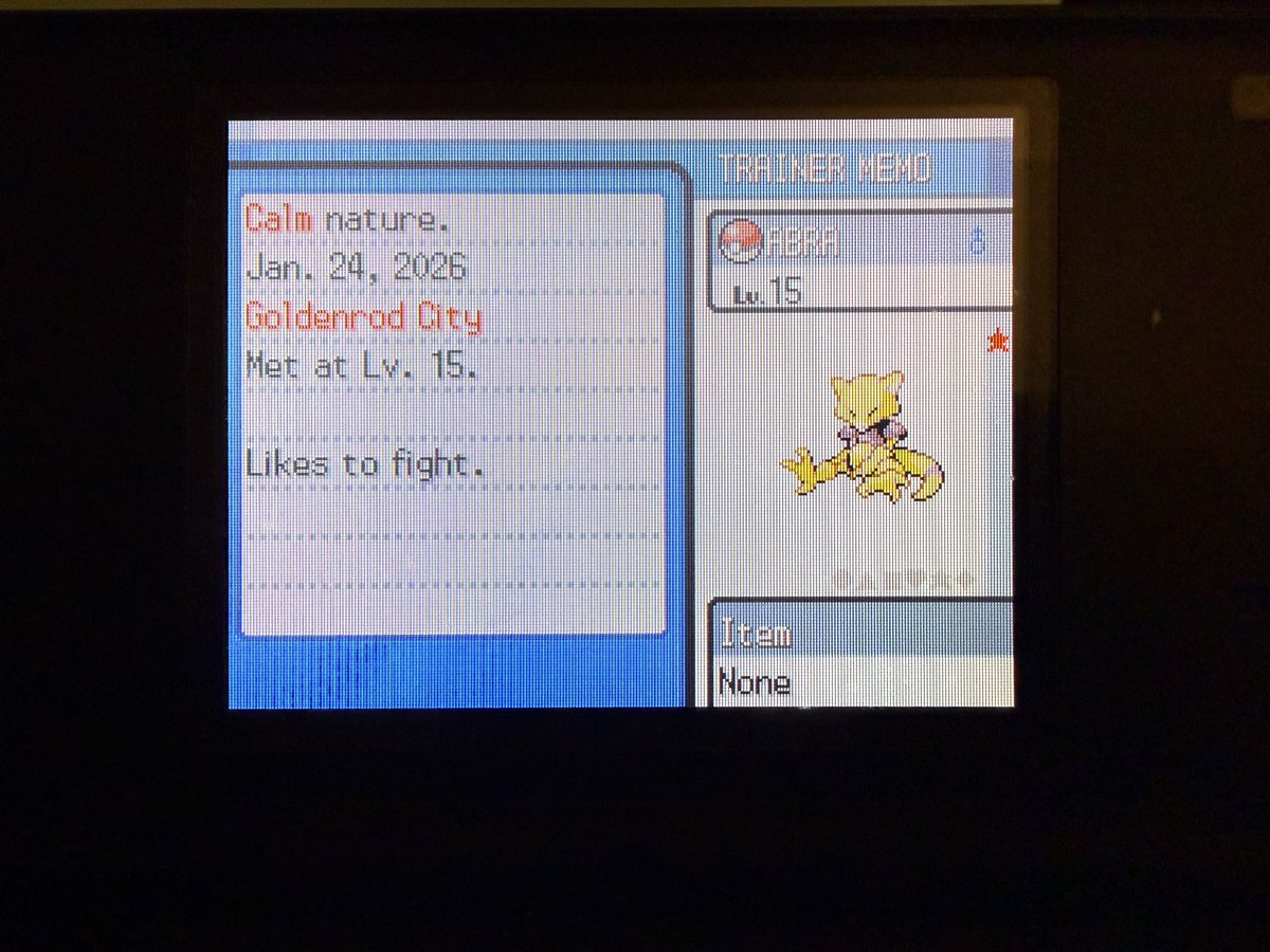Shiny number 3 on the Soul Silver SBQ is shiny Game Corner Abra! At 5780 encounters!