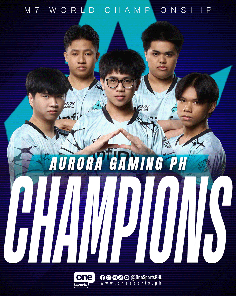 OneSportsPHL's tweet image. CHOKERORA NO MORE 🤯🇵🇭

Aurora Gaming PH defeats Alter Ego to claim the M7 crown and extend the Philippines’ reign to six straight M-Series World Championship titles!

#MLBBM7 #LakasNgPinasSaM7 #DePHendingTheLegacy #LetTheWorldSeeUs