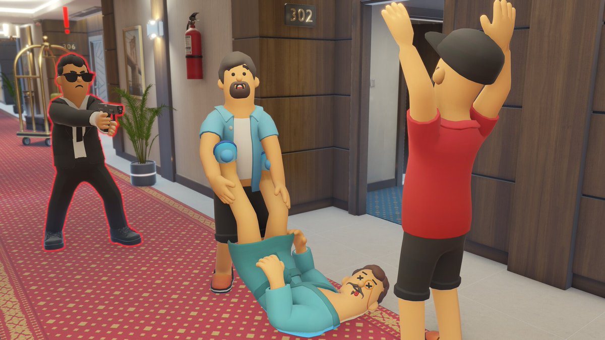 協力して殺人の証拠を隠滅するゲーム『We Are So Cooked』
うっかり人を殺してしまったので死体を運び出さないといけない。ひとりで運べば血痕が残るし、複数で運べばバランス取りが大変。現地調達したアイテムを駆使して民間人や警備員、監視カメラを回避しながらゴールを目指す。4人まで協力プレイ可