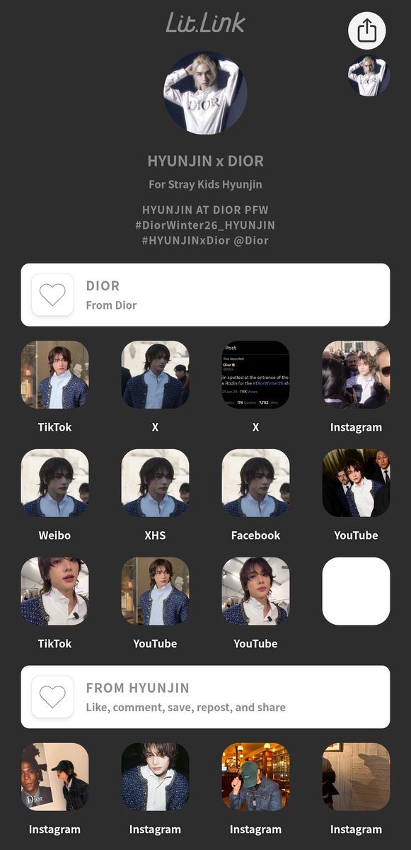 I've put the most important posts at the top of the link site. Please make sure to interact with them!

Like, comment, repost, save, and share!

HYUNJIN AT DIOR PFW
#DiorWinter26_HYUNJIN
#HYUNJINxDior <a href="/Dior/">Dior</a>