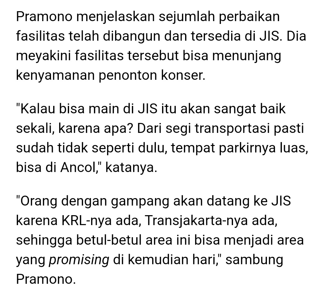 rockstarstae's tweet image. *Disclaimer : Untuk venue memang blm ada announce dr promotor.

Intinya dari statement pak Pramono berharap BTS bisa menggelar konser di JIS pada 26–27 Desember. Makanya, beliau secara khusus minta Direktur Utama JIS buat mengejar peluang tersebut karena menurutnya fasilitas JIS