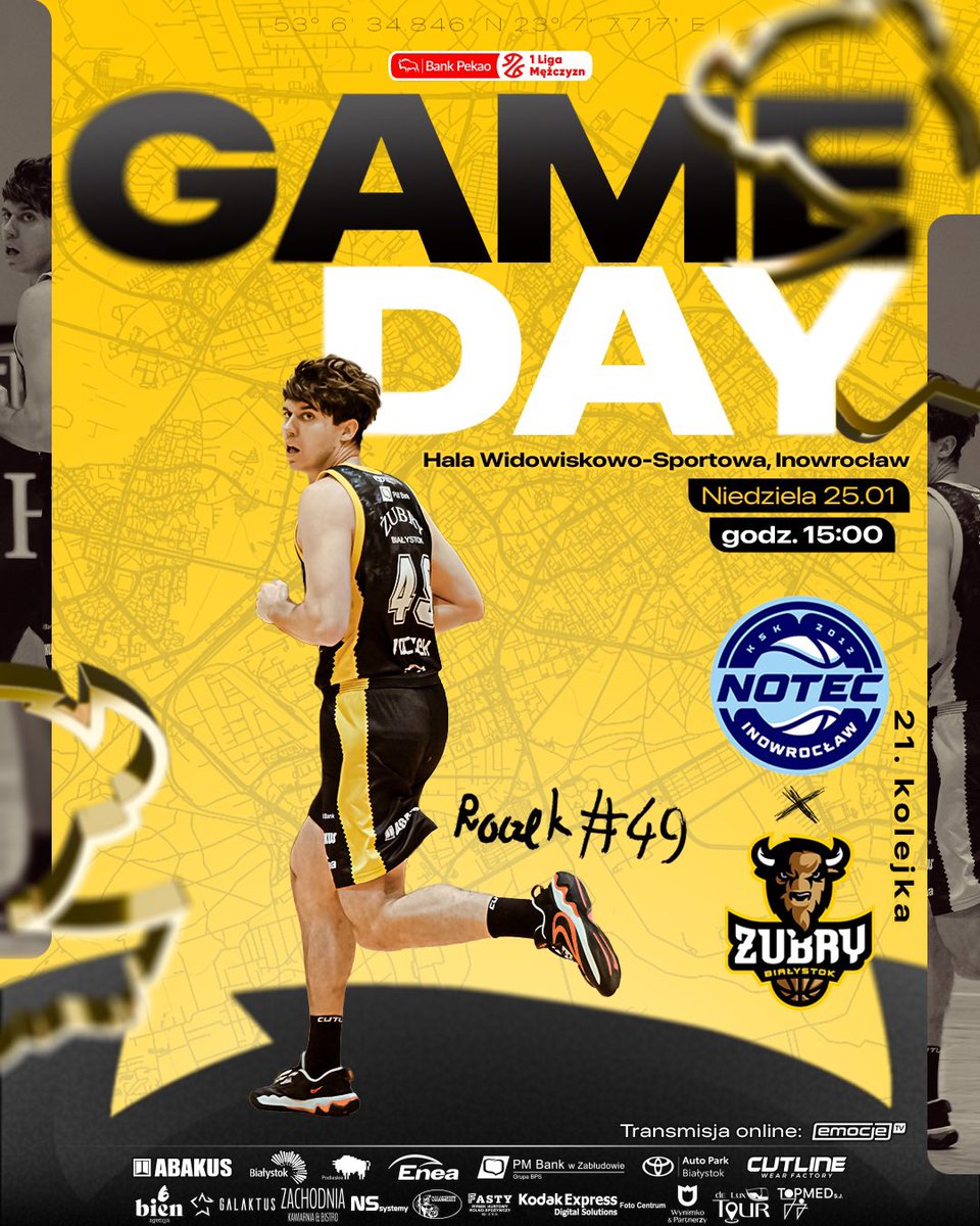 Wyjazdowy dzień meczowy! 

🏀 21. kolejka <a href="/1LMKosz/">Pekao S.A. 1 Liga Mężczyzn</a> 
🆚 <a href="/ksk_notec/">KSK Qemetica Noteć Inowrocław</a> 
⏰ 15:00 
🎥 emocje.tv
________________
Partner tytularny: <a href="/WBialystok/">Miasto Białystok</a>

Partnerem tytularnym Żubrów Białystok jest 
<a href="/wojpodlaskie/">Województwo Podlaskie</a> 

#1lkosz #1lmkosz