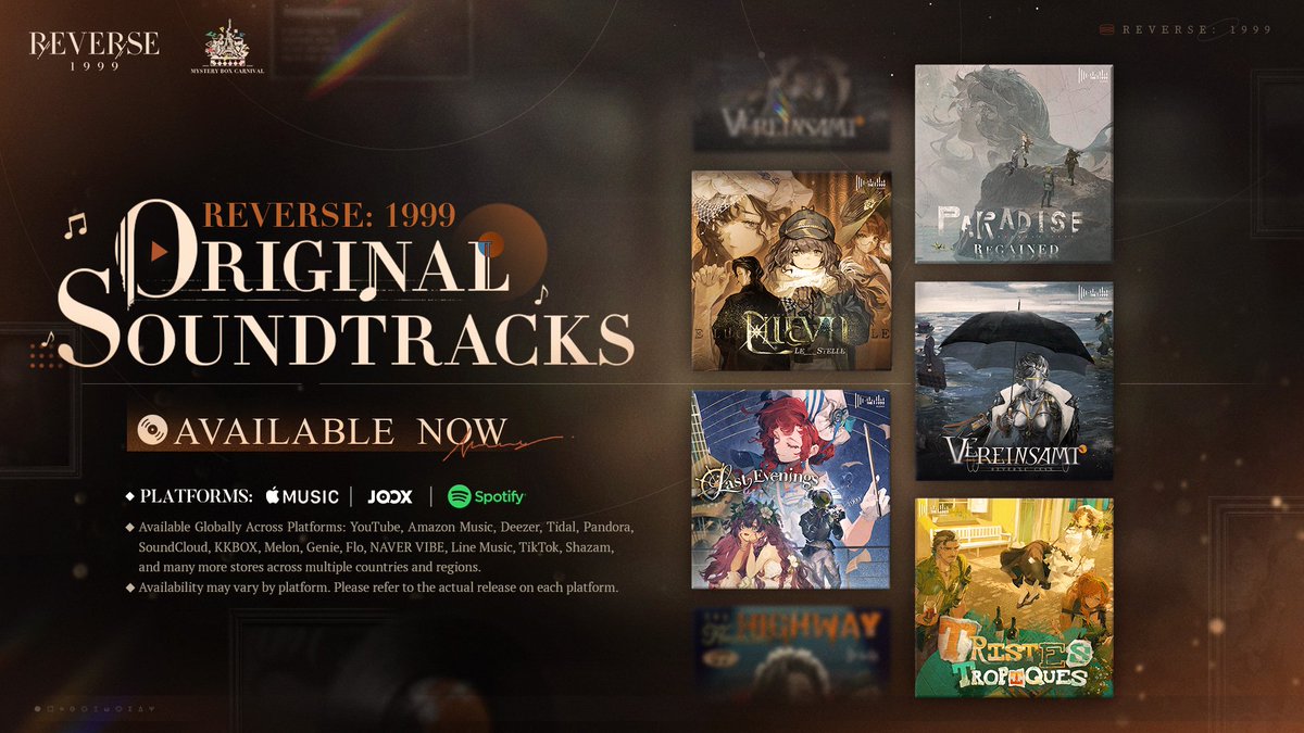 Reverse1999_GL's tweet image. A Gratitude in Melody | Reverse: 1999 OST Available Now With Special Gift

We are honored to announce that two of our amazing songs have been honored at the 2025 Global Music Awards! Thank you for your passionate support all the way! 

▼Honors
Goodbye - Sliver Medal in Song
Rock…