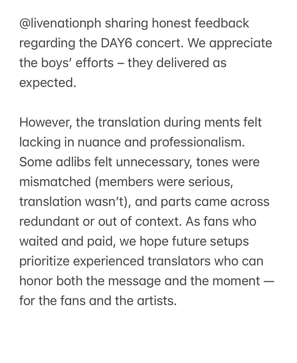 eidelandweiss01's tweet image. @livenationph feedback we hope will be considered. @day6official 

#The_DECADE_MANILA
#TheDECADEinManila 
#DAY6_10th_Anniversary_Tour
#DAY6inMNL
#DAY6inManila