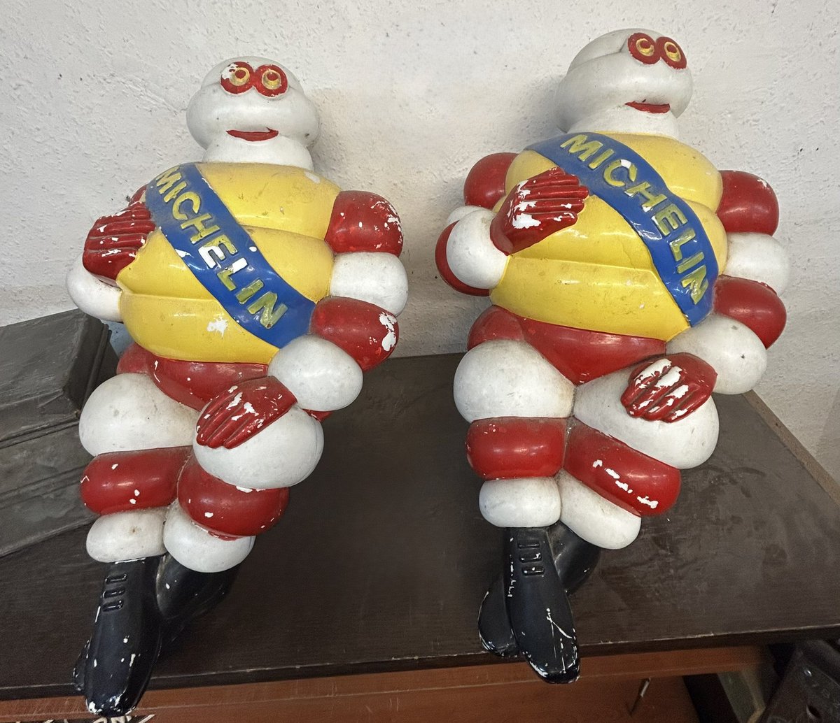 Good morning! Who remembers these being on trucks?!?! 
(Vintage Michelin Truck Mascots £250 each CAB19 ) #matlockantiques