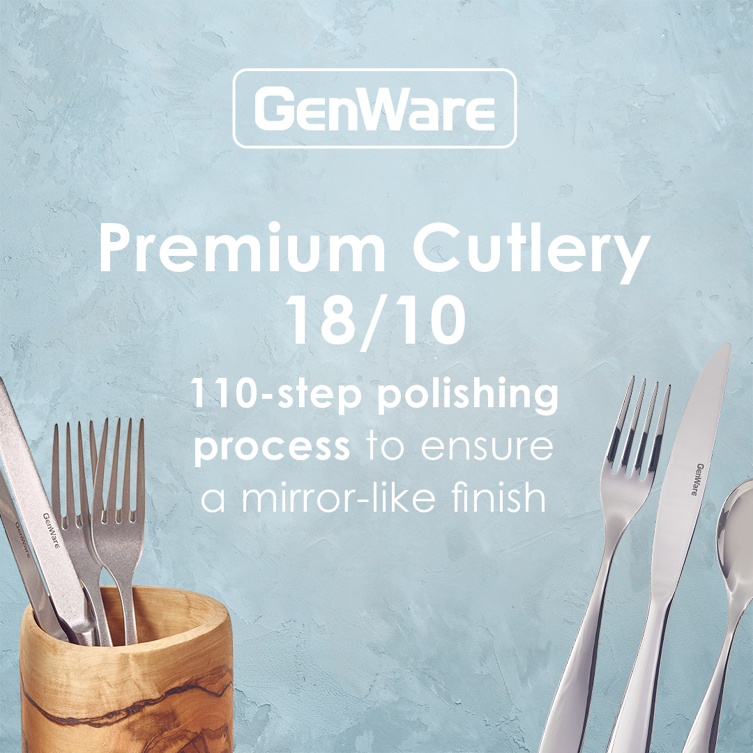 Genware1's tweet image. Our exquisite Premium Cutlery collection offers a blend of elegance and practicality for tabletops. #GenWare
 
 Explore the full collection: obi41.nl/y389kaes
 
 #tablepresentation #tableware #stainlesssteel #cutlery #kitchenaccessories #forks #knives