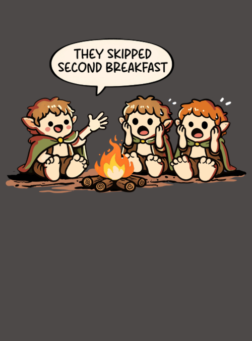 qwertee's tweet photo. "Second Breakfast Horror Story" for just 12hr more on https://t.co/PrRul7wbSk RePost for chance at FREE TEE! https://t.co/FZpb64S56B
