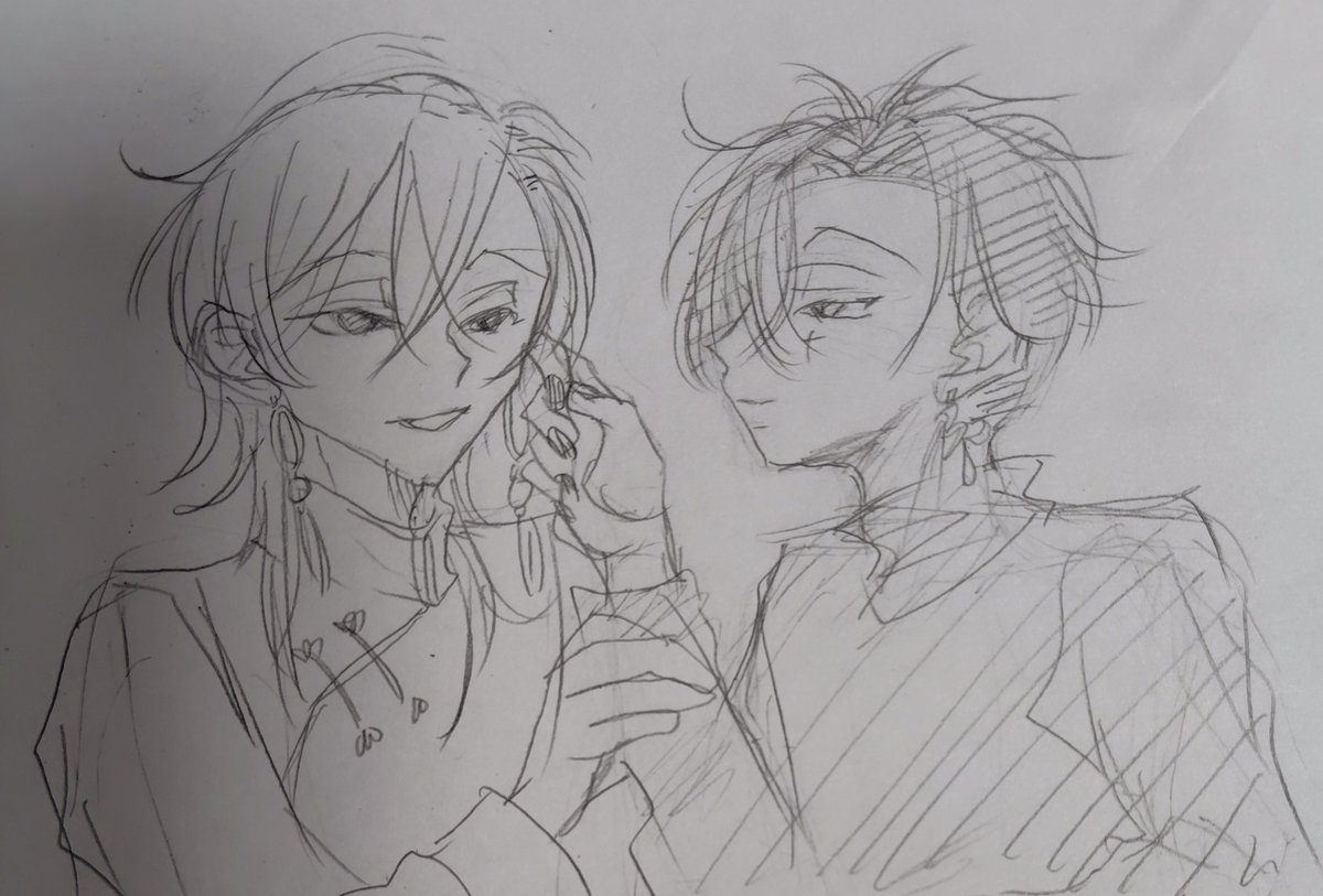 大人な会話してそうな2人ラクガキ