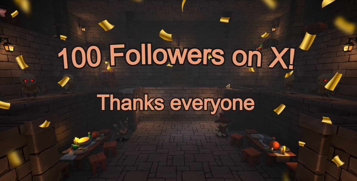 Thanks everyone for the support! 100 followers might not sound like much, but it means a lot to me. Next goal: 250 🚀

#indiedev #indiegames #gamedev #roguelike