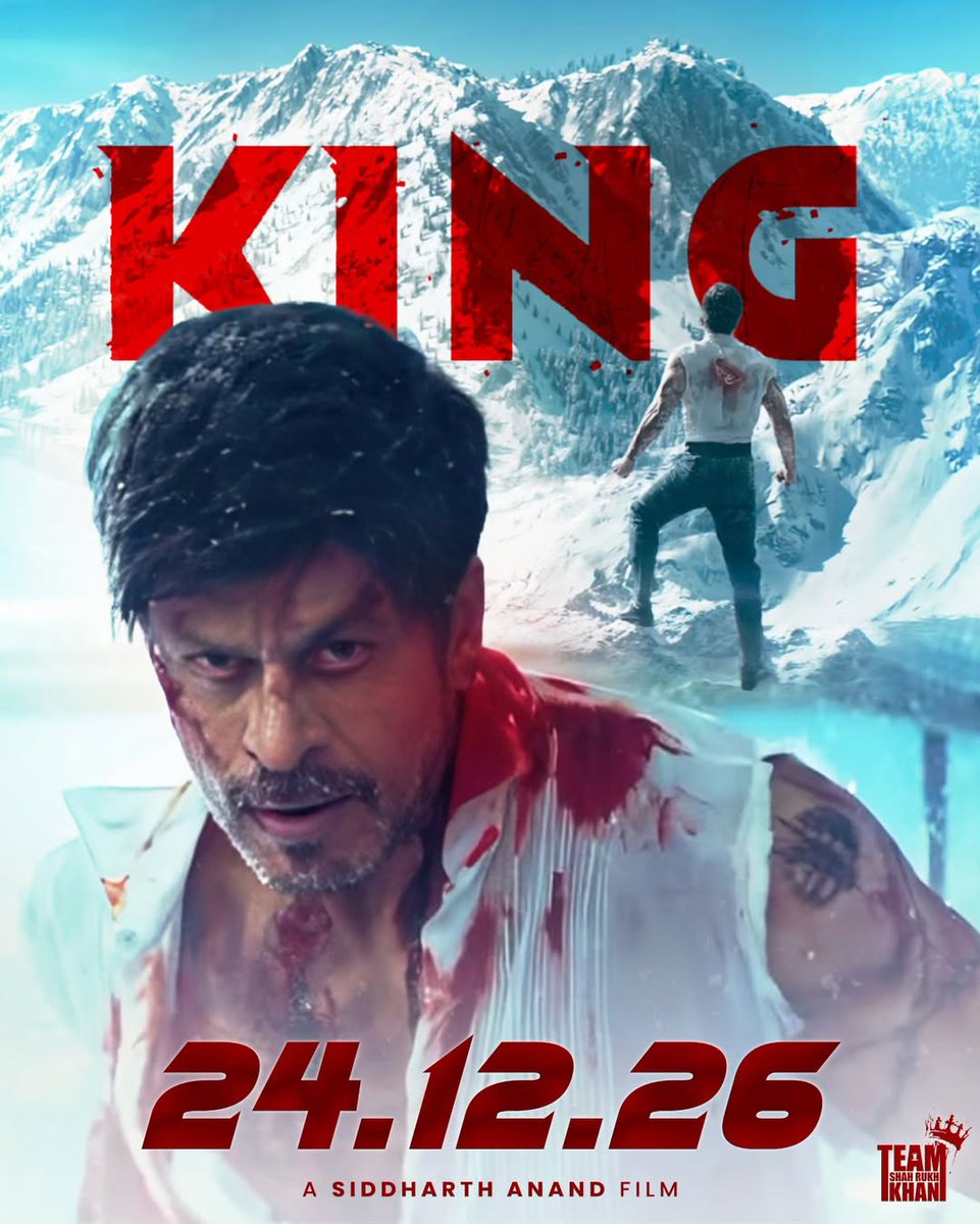teamsrkdelhifc's tweet photo. 👑 The wait ends here.
The KING rises on 24.12.2026 — ready to rule the big screen.
A spectacle of power, passion, and pure dominance awaits.
🔥 #KING
🗓️ In Cinemas | 24.12.2026
#ItsKingTime #KingDateAnnouncement #TeamShahRukhKhan #shahrukhkhan https://t.co/na3oi0KYPH